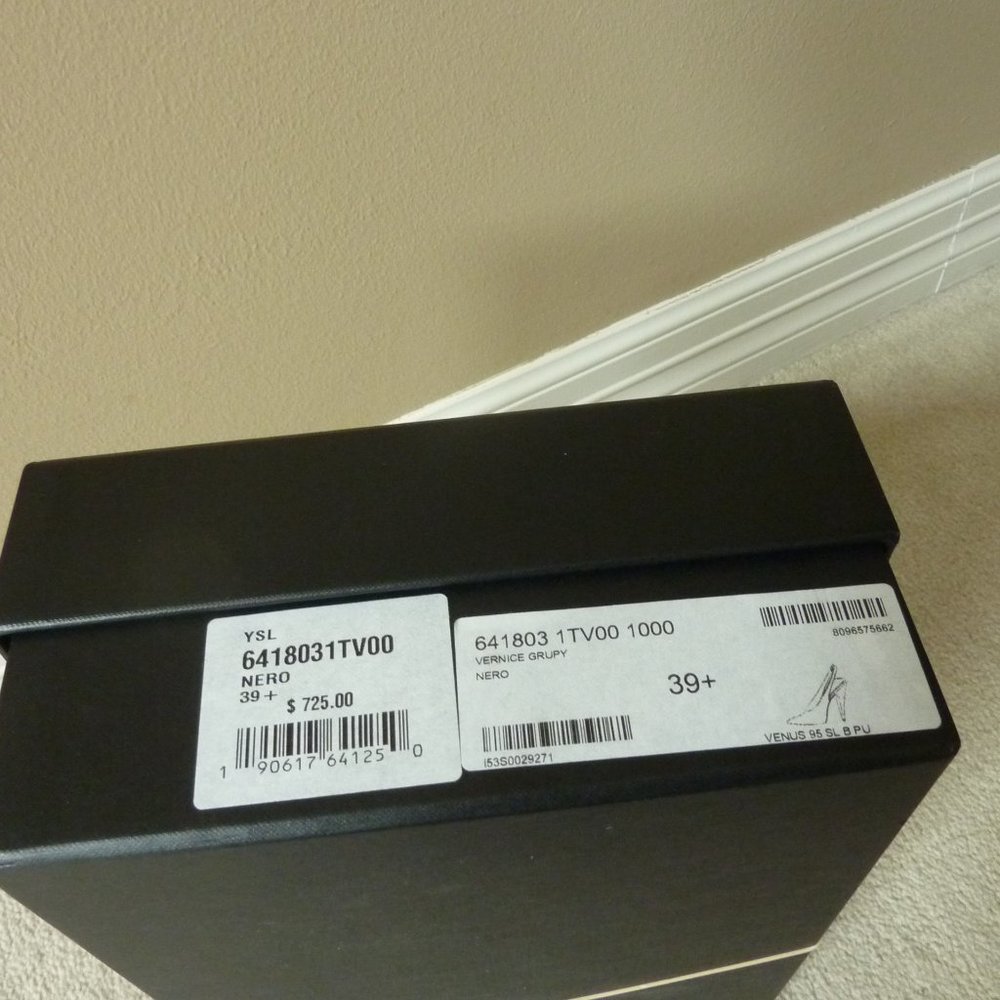 SAINT LAURENT Venus 100mm Patent Slingback High-heel Lady Pumps (Black) - NEW - Picture 8 of 14